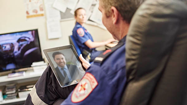 Ambulance worker having virtual appointment