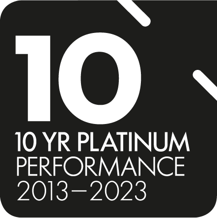 SuperRatings - 10 Year Platinum Performance rating