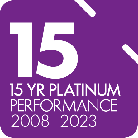 SuperRatings - 15 Year Platinum Performance rating