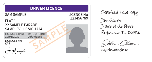 Proof of ID - Example of valid certification